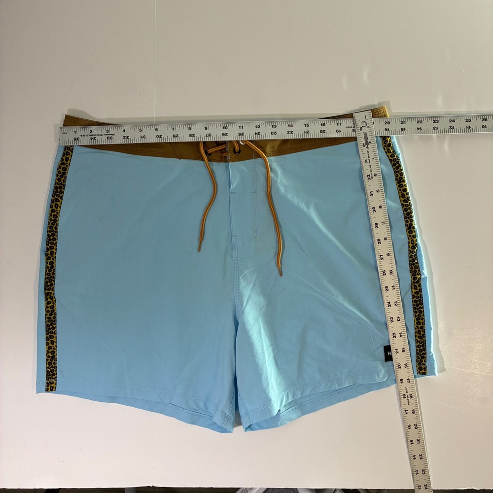 Hurley Phantom Mens Board Shorts Blue Leopard Stripe Swim Trunks 38 MBS0011450 - Picture 4 of 12